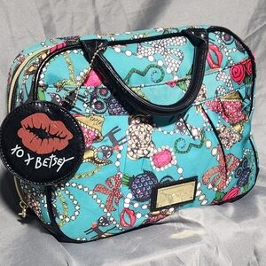 Betsy Johnson Makeup Bag Cosmetic Bag With Mirror